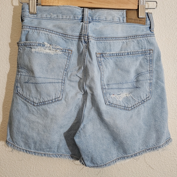 American Eagle Outfitters Higjest Rise Baggy Light Blue Denim Shorts - Picture 3 of 8